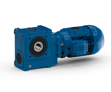 Helical worm geared motors